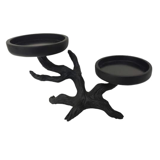 9" Black Tree Pillar Candle Holder by Ashland®